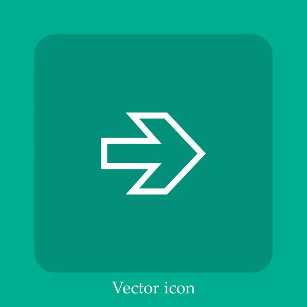 Icône Vectorielle Suivante Icône Linéaire Ligne Avec Trait Modifiable — Image vectorielle