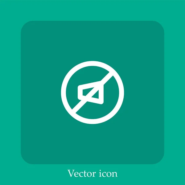 Mute Vector Icon Linear Icon Line Editable Stroke — Stock Vector