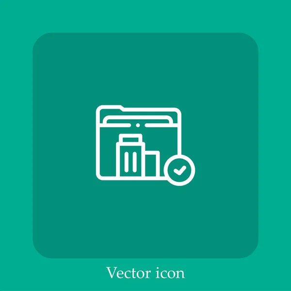 Entreprise Icône Vectorielle Icône Linéaire Ligne Avec Course Modifiable — Image vectorielle