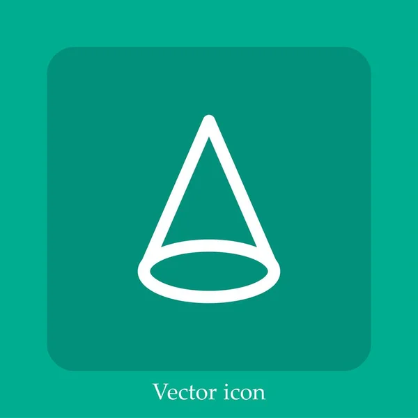 Cone Vector Icon Linear Icon Line Editable Stroke — Stock Vector