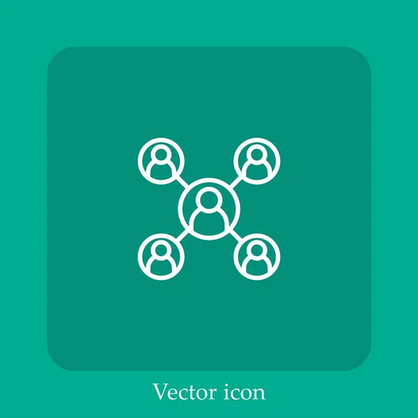 Ícone Vetorial Organização Linear Icon Line Com Curso Editável — Vetor de Stock