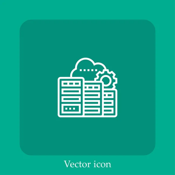 Datenzentrum Vektorsymbol Lineare Icon Line Mit Editierbarem Strich — Stockvektor