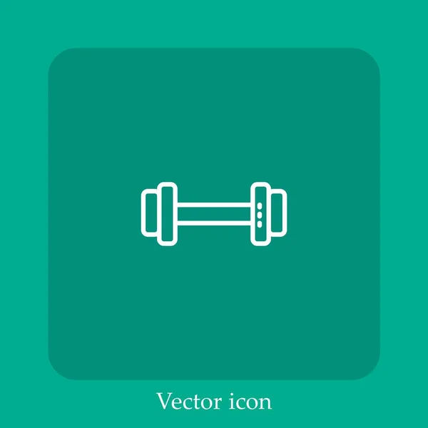 Ícone Vetor Dumbbell Linear Icon Line Com Curso Editável — Vetor de Stock