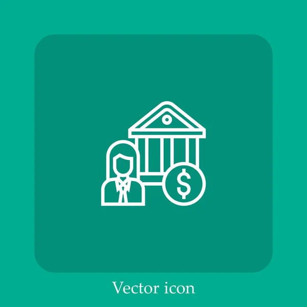 Icono Del Vector Financiero Icon Line Lineal Con Trazo Editable — Vector de stock