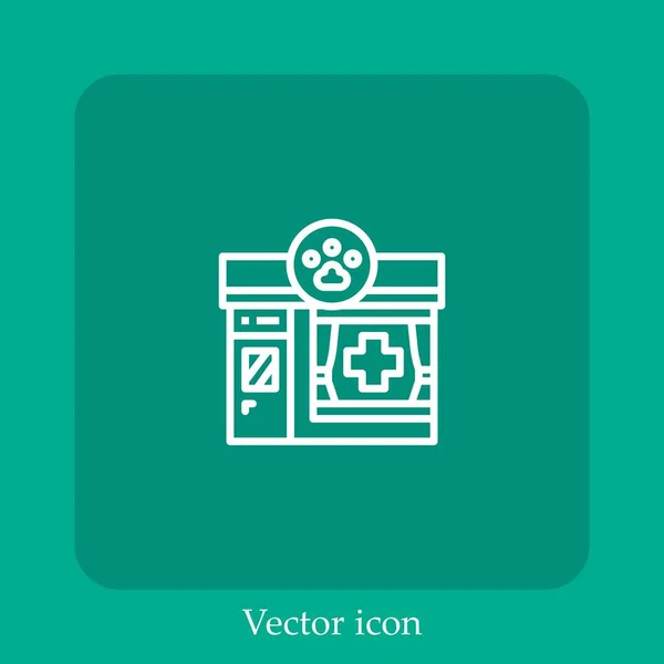 Krankenhaus Vektor Symbol Linear Icon Line Mit Editierbarem Strich — Stockvektor