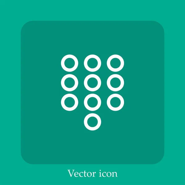 Pad Nummern Vektor Symbol Lineare Icon Line Mit Editierbarem Strich — Stockvektor