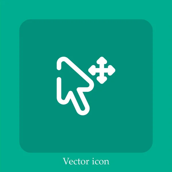 Mover Icono Vectorial Icono Lineal Línea Con Carrera Editable — Vector de stock