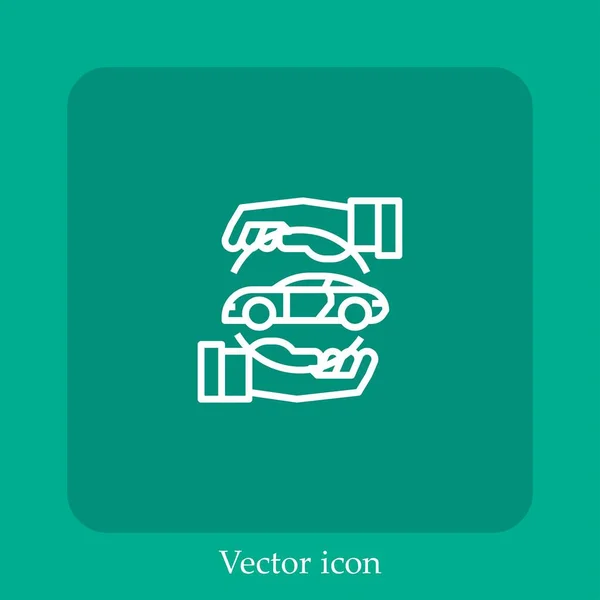 Icône Vectorielle Location Icône Linéaire Ligne Avec Course Modifiable — Image vectorielle