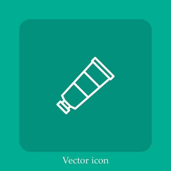 Icona Vettoriale Tubo Vernice Icon Line Lineare Con Corsa Modificabile — Vettoriale Stock