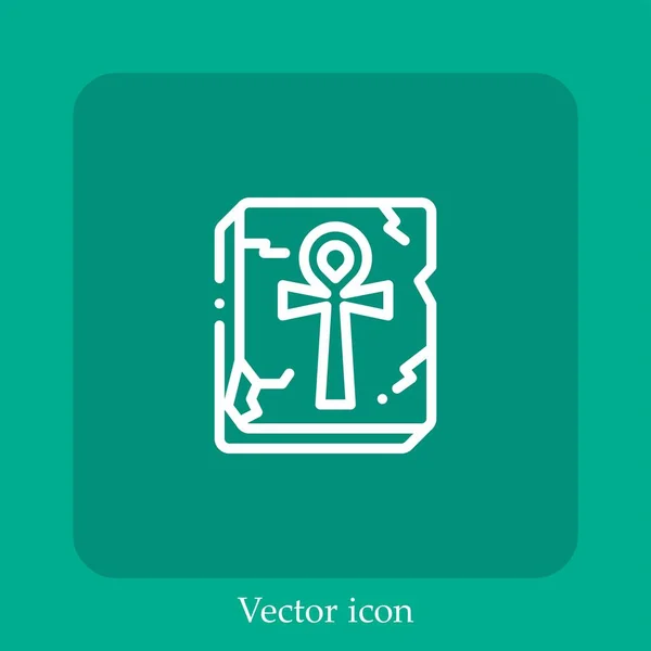 Ícone Vetorial Ankh Linear Icon Line Com Curso Editável — Vetor de Stock