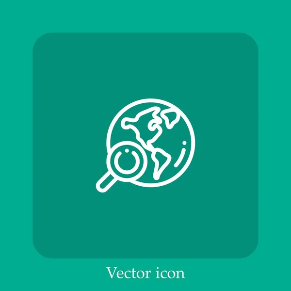 World Vector Icon Linear Icon Line Editable Stroke — Stock Vector