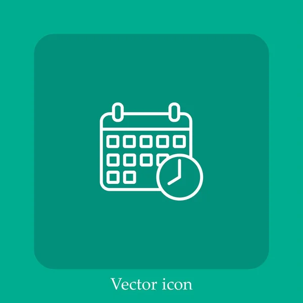 Ícone Vetorial Calendário Linear Icon Line Com Curso Editável — Vetor de Stock