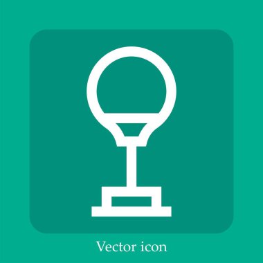 Top vektör simgesi doğrusal simgesine vuruyor. Düzenlenebilir vuruş çizgisi