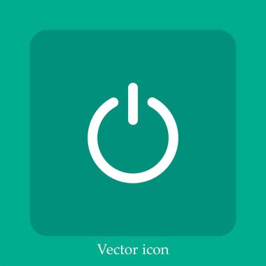 Güç düğmesi vektör simgesi doğrusal simgesi. Düzenlenebilir vuruş ile çizgi