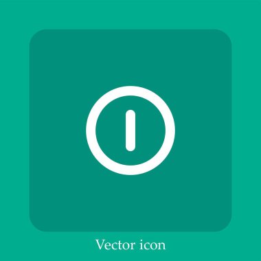 Güç düğmesi vektör simgesi doğrusal simgesi. Düzenlenebilir vuruş ile çizgi