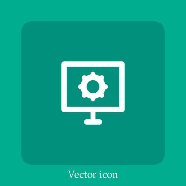 Ekran vektörü doğrusal simgesi. Düzenlenebilir vuruş ile satır