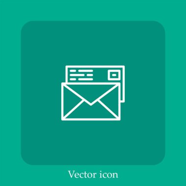 zarflar vektör doğrusal simgesi. Düzenlenebilir vuruş çizgisi