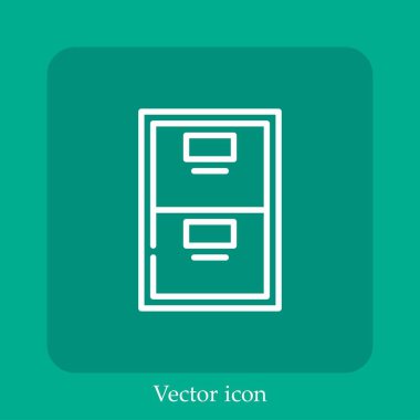 Arşiv vektörü simgesi doğrusal simgesi. Düzenlenebilir vuruş ile satır