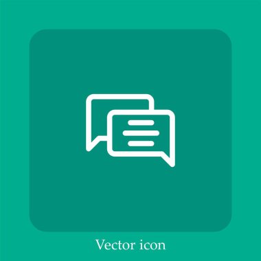 Sohbet vektörü doğrusal simgesi. Düzenlenebilir vuruş ile satır