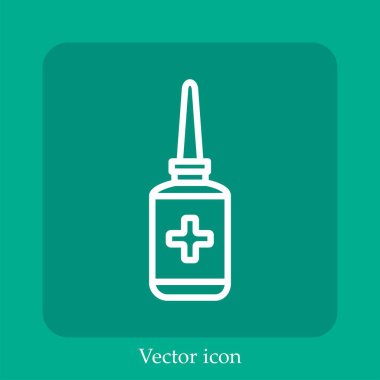 Göz damlası vektör simgesi doğrusal simgesi. Düzenlenebilir vuruş çizgisi