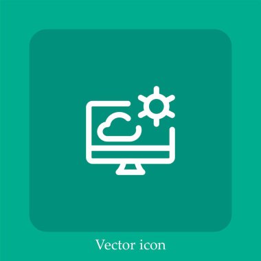 Cogwheel vektör doğrusal simgesi. Düzenlenebilir vuruş çizgisi