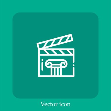 film vektörü simgesi doğrusal simgesi. Düzenlenebilir vuruş ile çizgi