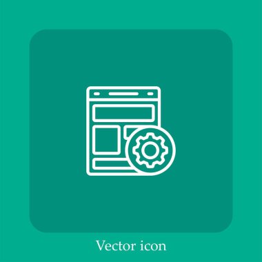 Web sitesi vektör doğrusal simgesi. Düzenlenebilir vuruş ile satır
