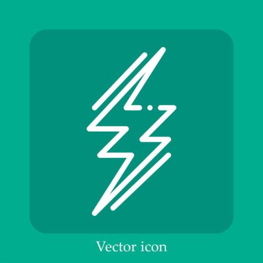 Şimşek vektörü simgesi doğrusal simgesi. Düzenlenebilir vuruş çizgisi