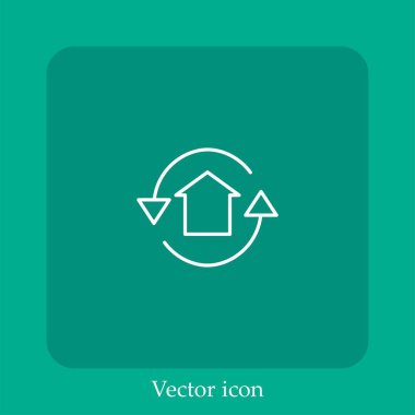 Emlak vektörü simgesi doğrusal simgesi. Düzenlenebilir vuruş çizgisi