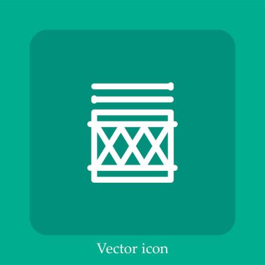 davul vektörü doğrusal simgesi. Düzenlenebilir vuruş ile satır