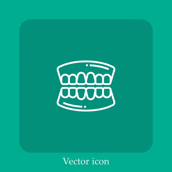 Ícone Vetor Dental Linear Icon Line Com Curso Editável — Vetor de Stock