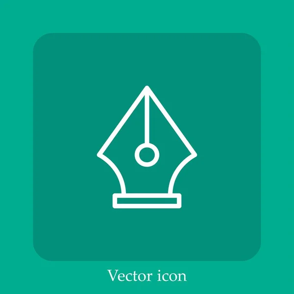 Herramienta Lápiz Icono Vector Icon Line Lineal Con Carrera Editable — Vector de stock