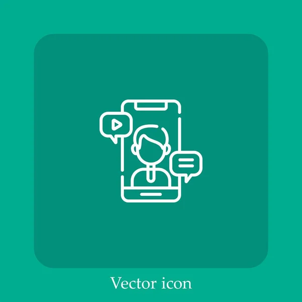 Icône Vectorielle Influenceur Icône Linéaire Ligne Avec Trait Modifiable — Image vectorielle