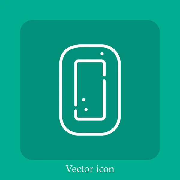 Tableta Pez Icono Vector Icon Line Lineal Con Trazo Editable — Vector de stock