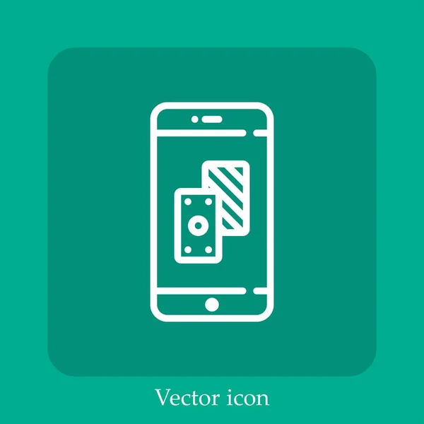 Telefon Glücksspiel Vektor Symbol Lineare Icon Line Mit Editierbarem Strich — Stockvektor