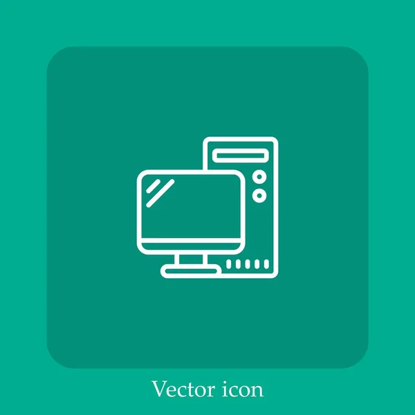 Icono Vectorial Icon Line Lineal Con Carrera Editable — Vector de stock