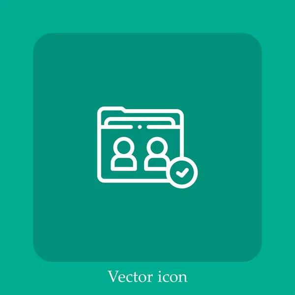 Ícone Vetorial Pasta Compartilhada Linear Icon Line Com Curso Editável — Vetor de Stock