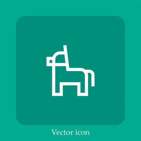 Ícone Vetorial Pinata Linear Icon Line Com Curso Editável — Vetor de Stock