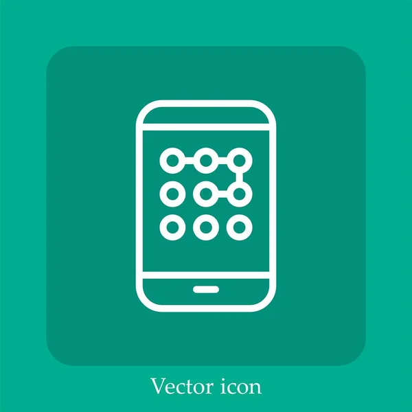 Pin Código Vector Icono Icon Line Lineal Con Carrera Editable — Vector de stock