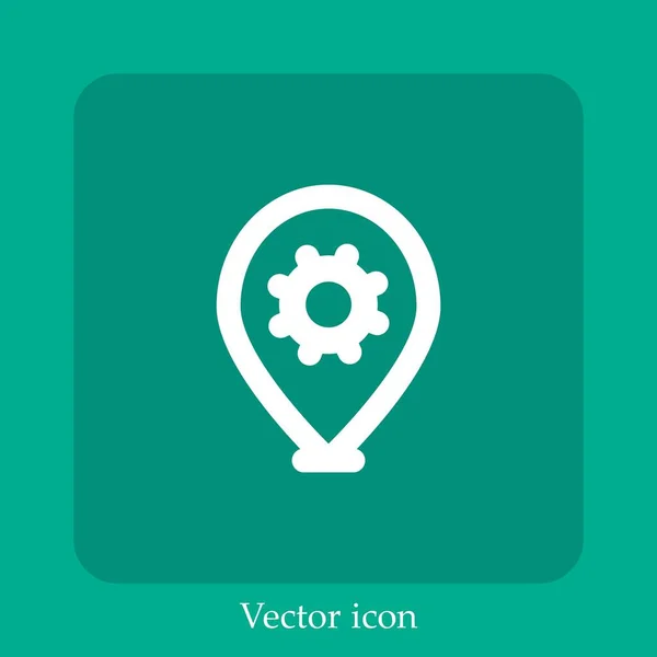 Marcador Posición Icono Vectorial Icon Line Lineal Con Carrera Editable — Vector de stock