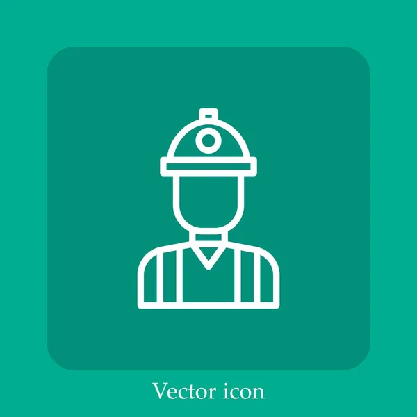 Icône Vectorielle Ingénieur Icône Linéaire Ligne Avec Course Modifiable — Image vectorielle