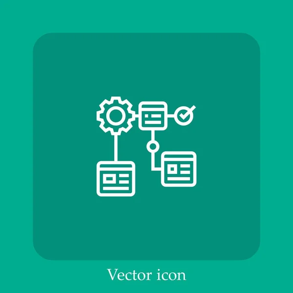 Jerarquía Estructura Vector Icono Icon Line Lineal Con Carrera Editable — Vector de stock