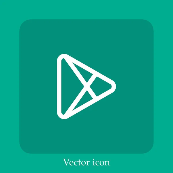 Play Speichern Vektorsymbol Lineare Icon Line Mit Editierbarem Strich — Stockvektor