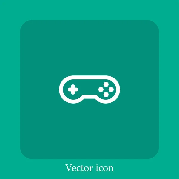 Joystick Vetor Ícone Linear Icon Line Com Curso Editável — Vetor de Stock