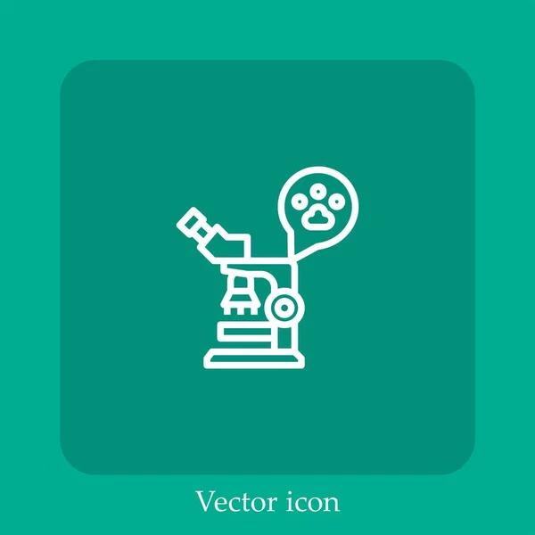 Microscopios Icono Vectorial Icon Line Lineal Con Carrera Editable — Vector de stock