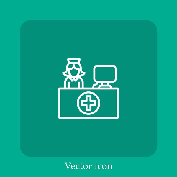 Empfangsvektorsymbol Linear Icon Line Mit Editierbarem Strich — Stockvektor