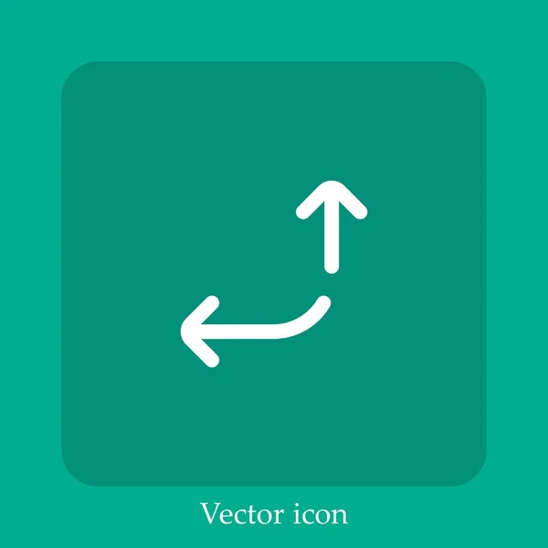 Rotar Icono Vectorial Icono Lineal Línea Con Carrera Editable — Vector de stock