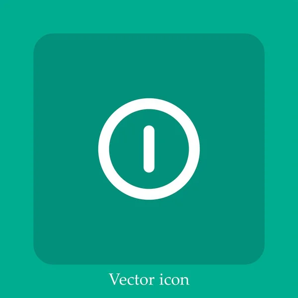 Icône Vectorielle Bouton Alimentation Icône Linéaire Ligne Avec Course Modifiable — Image vectorielle