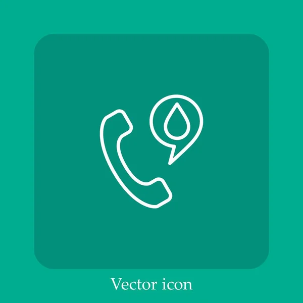 Chamar Ícone Vetor Linear Icon Line Com Curso Editável — Vetor de Stock