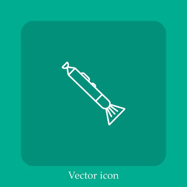 Icône Vectorielle Propre Icône Linéaire Ligne Avec Course Modifiable — Image vectorielle